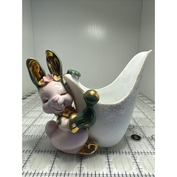Lefton Other - Vintage LEFTON Pink Bunny Rabbit Creamer/Planter Easter Anthropomorphic